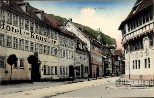 Stolberg harz markt - ak,